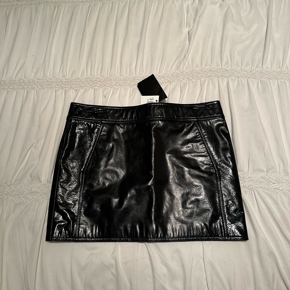 Saint Laurent Leather Mini Skirt!